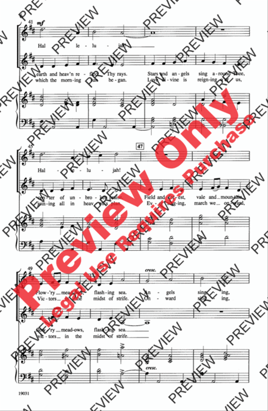 Hallelujah! Unison Choir scores gallery preview page 6