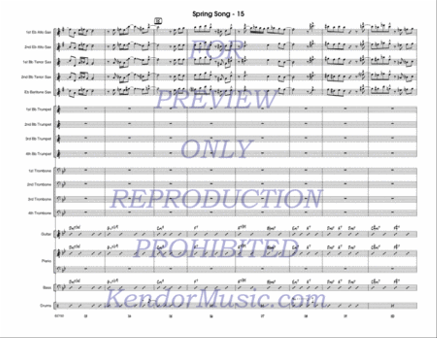 Spring Song (Score) Jazz Ensemble scores gallery preview page 16