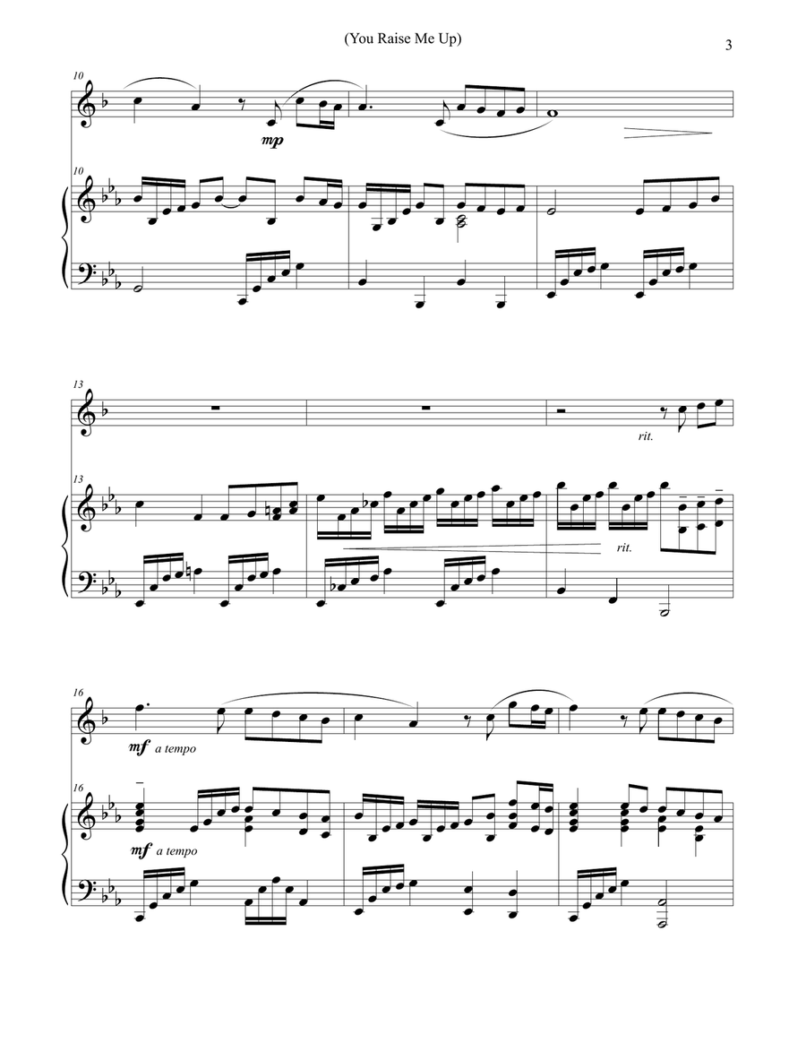 You Raise Me Up Trumpet Solo scores gallery preview page 3