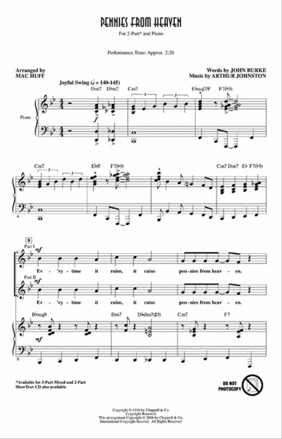 Pennies from Heaven 2-Part scores gallery preview page 2