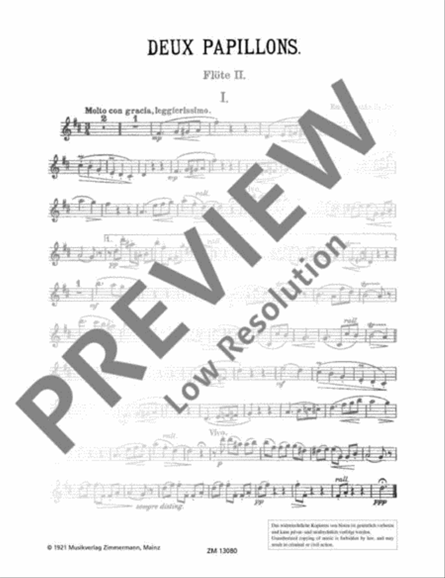 Deux Papillons Flute Duet scores gallery preview page 16