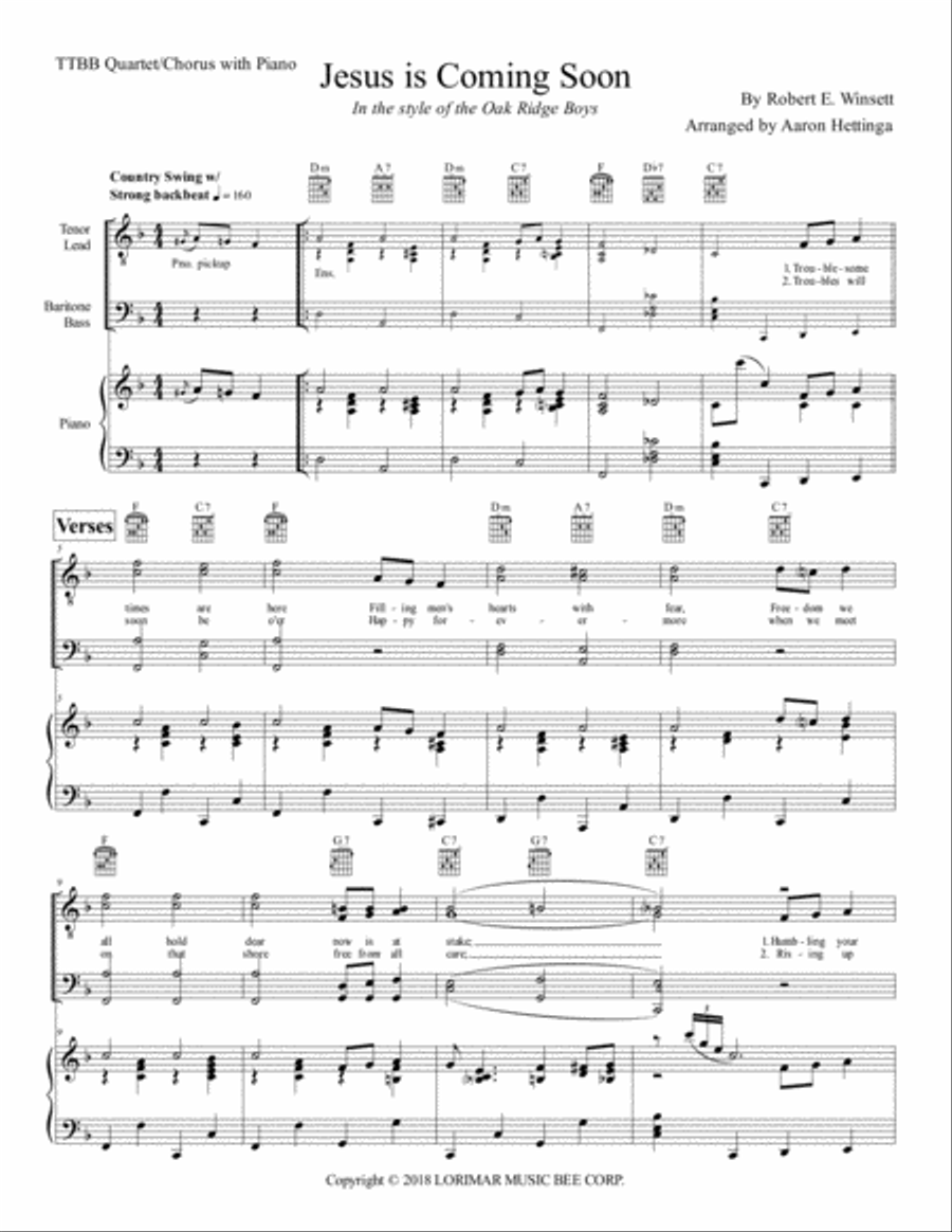 Jesus Is Coming Soon Piano, Vocal, Guitar scores gallery preview page 3