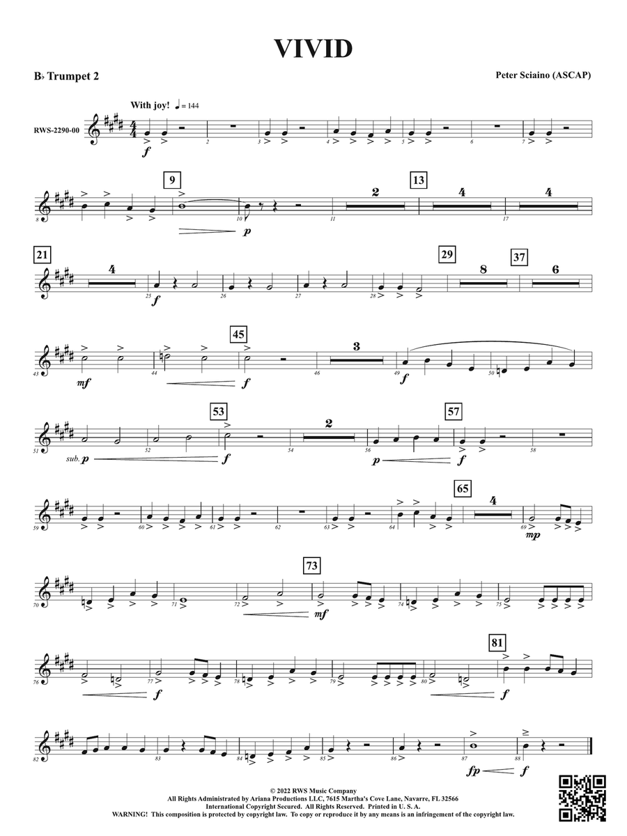 Vivid: 2nd B-flat Trumpet B-Flat Trumpet scores gallery preview page 1