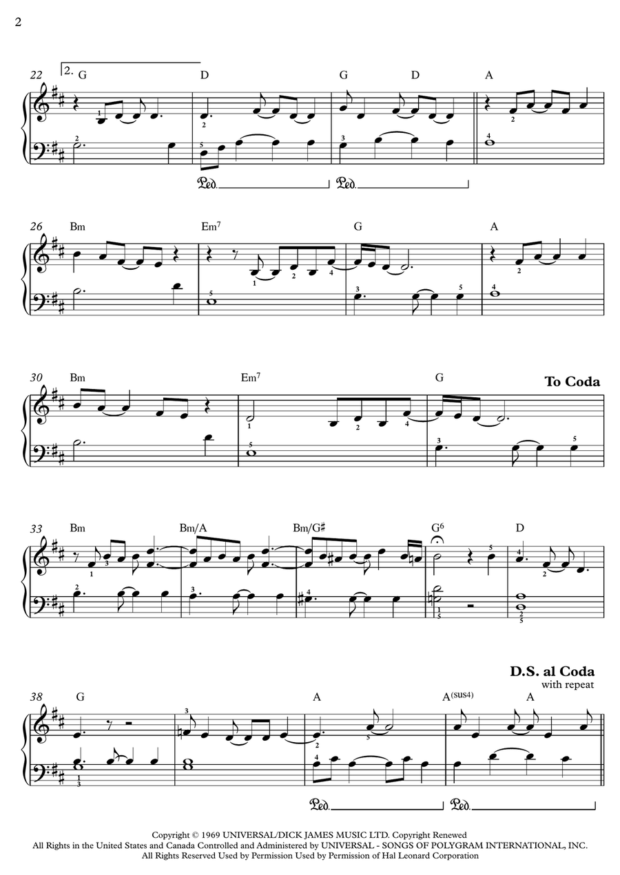 Your Song Easy Piano scores gallery preview page 2