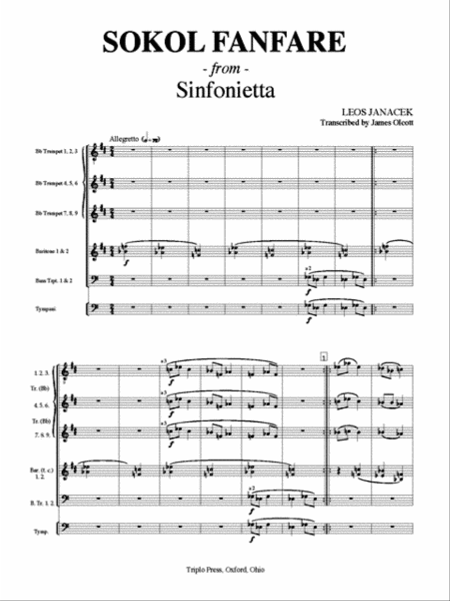 Sokol Fanfare from Sinfonietta Small Ensemble scores gallery preview page 2