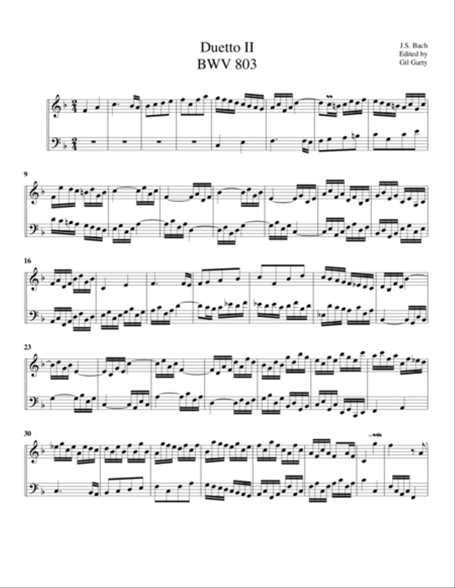 4 duets BWV 802-805 for harpsichord or organ Harpsichord scores gallery preview page 5