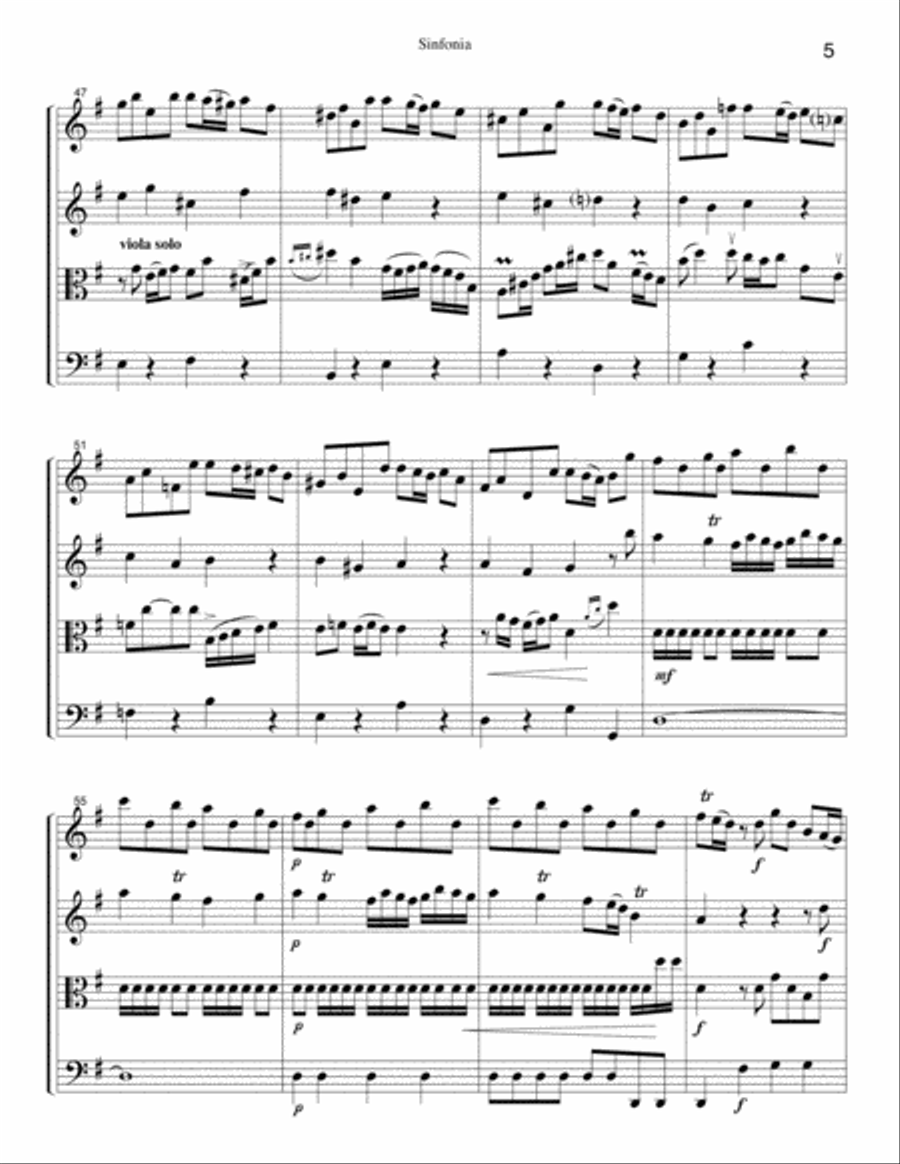 Sinfonia in G String Quartet (Albinoni) String Quartet scores gallery preview page 5