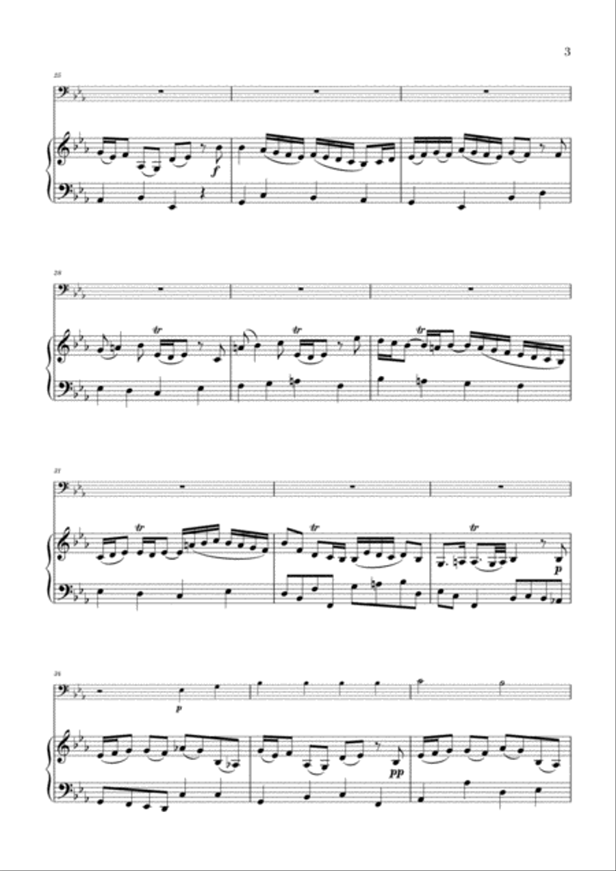 Bach - Wachet auf, ruft uns die Stimme BWV 140 (for Trombone and Piano) Small Ensemble scores gallery preview page 3