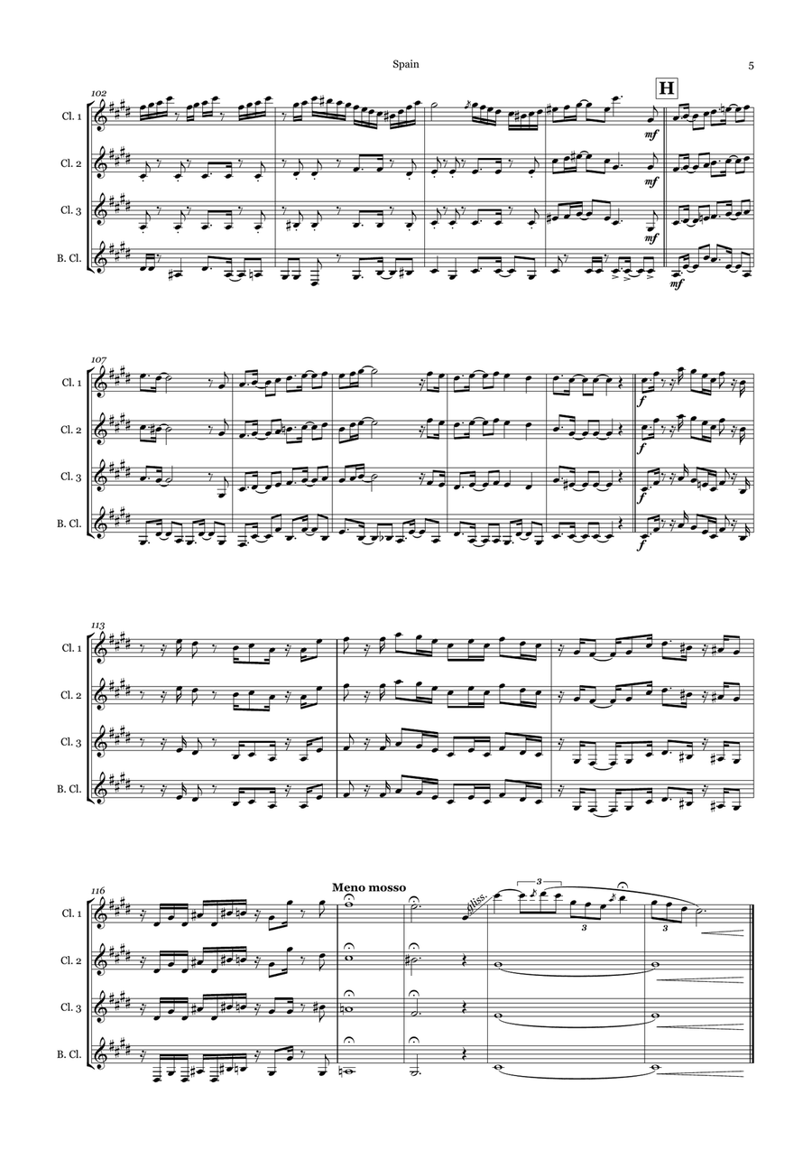 Spain Spain Woodwind Quartet scores gallery preview page 5