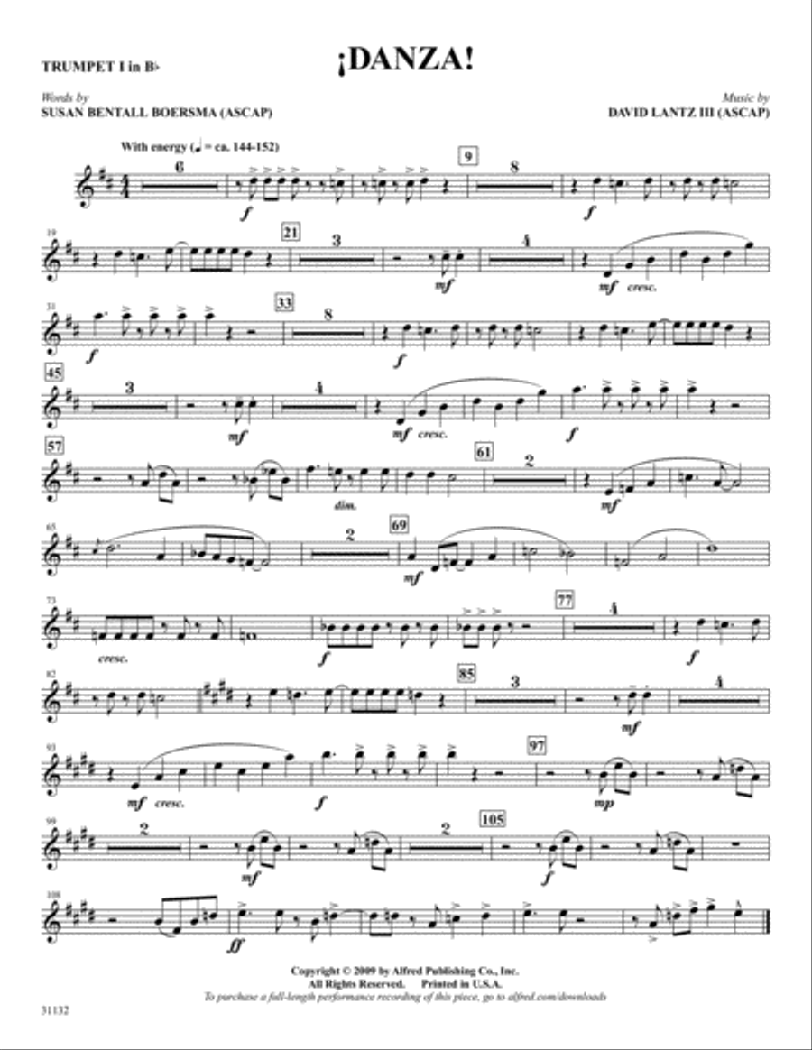 ¡Danza!: 1st B-flat Trumpet B-Flat Trumpet scores gallery preview page 1