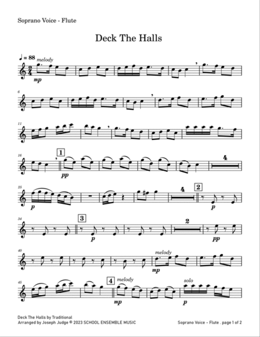 Deck The Halls for Woodwind Quartet in Schools Woodwind Quartet scores gallery preview page 6
