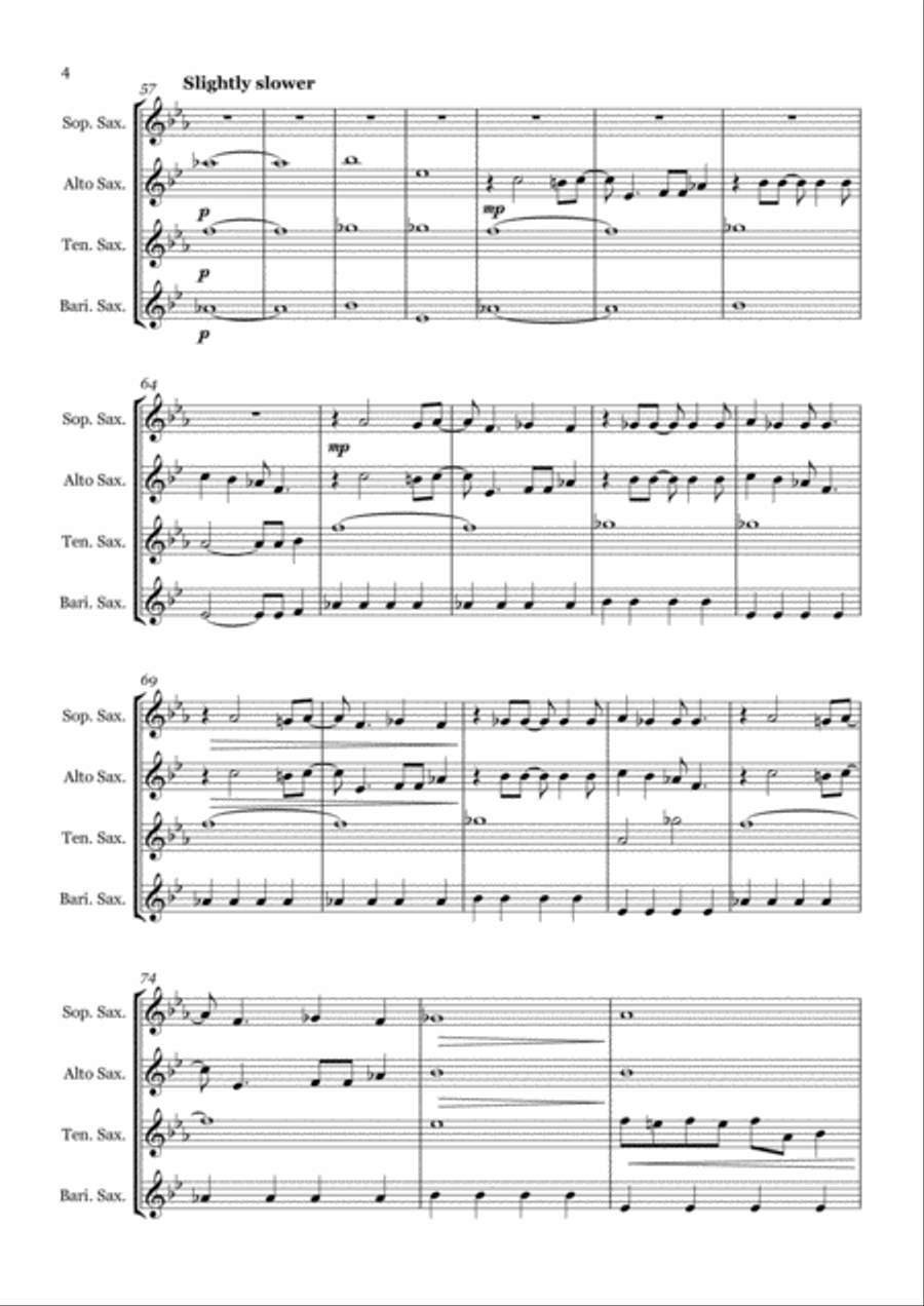Good Vibrations Saxophone Quartet scores gallery preview page 4