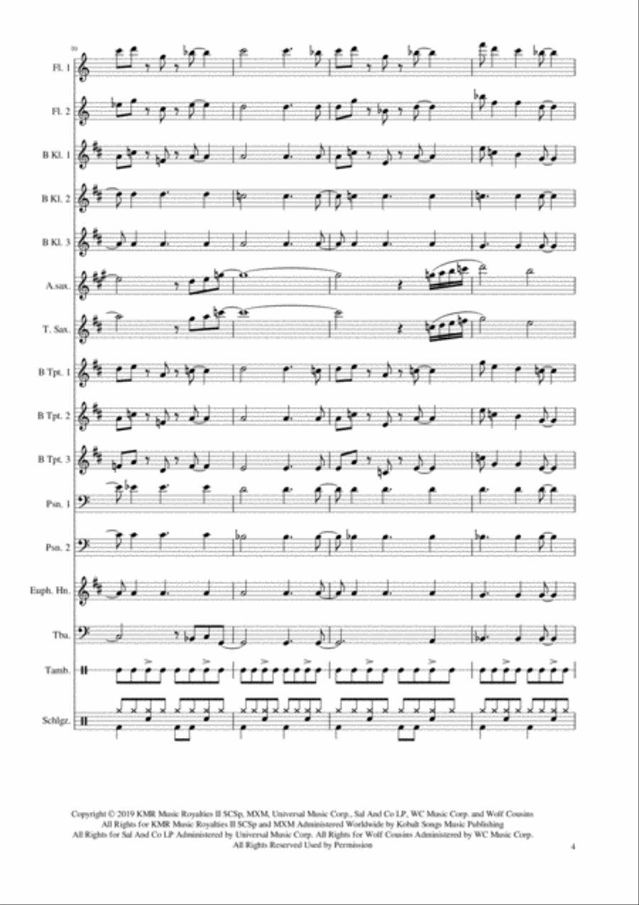 Blinding Lights Blinding Lights Concert Band scores gallery preview page 4
