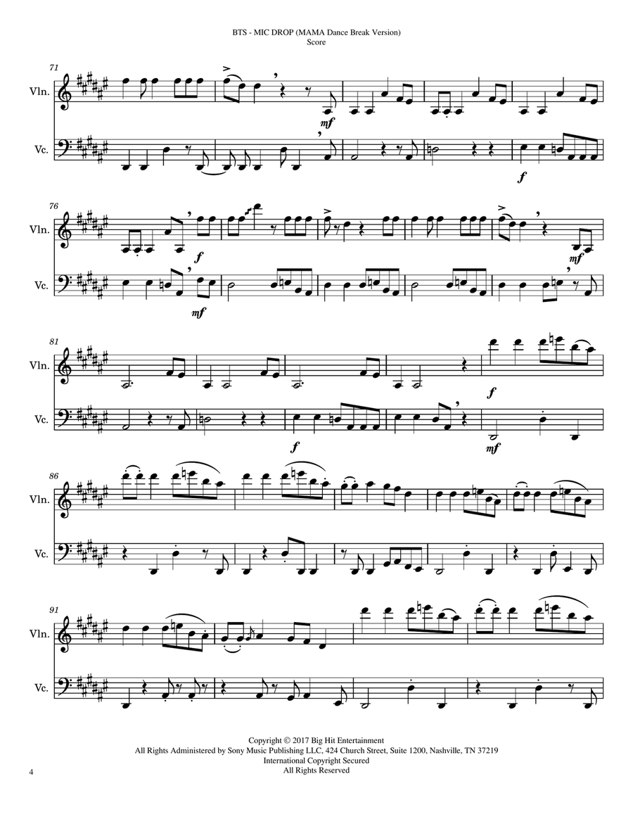 Mic Drop String Duet scores gallery preview page 4