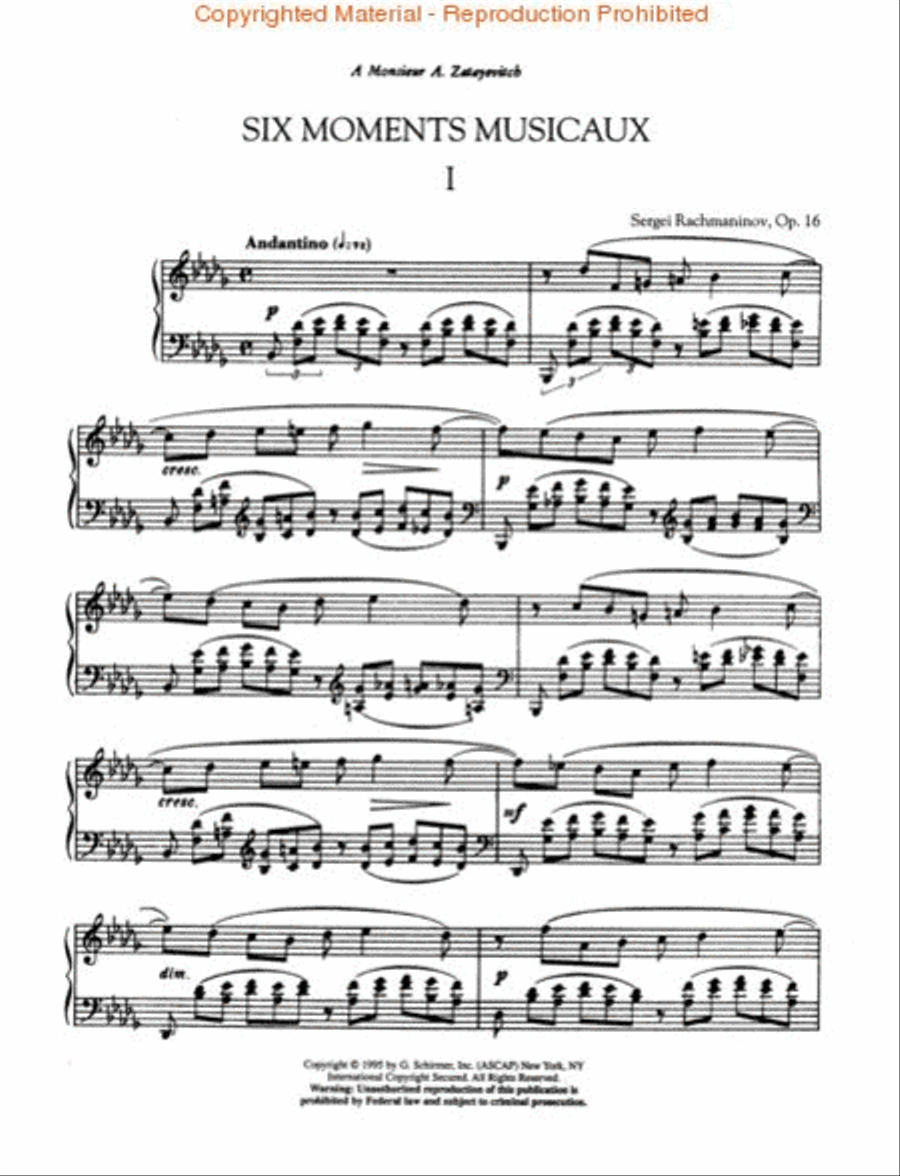 Six Moments Musicaux, Op. 16