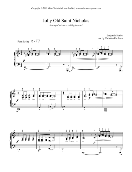 Jolly Old Saint Nicholas (Jazz Easy Piano) image number null