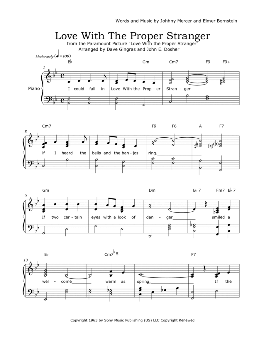 Love With The Proper Stranger Voice scores gallery preview page 1