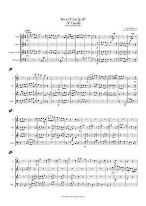 Book cover for Beethoven: Wind Trio in C Major Op.87 Mvt.IV Finale - woodwind quartet