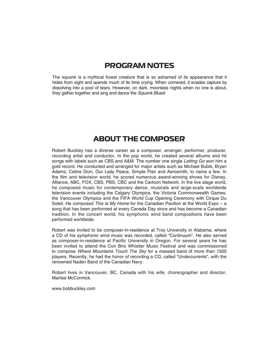Squonk Blues - Conductor Score (Full Score) Concert Band scores gallery preview page 2