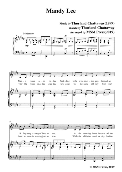 Thurland Chattaway-Mandy Lee,in E Major,for Voice and Piano image number null