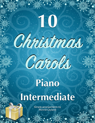 Book cover for 10 Christmas Carols For Intermediate Piano