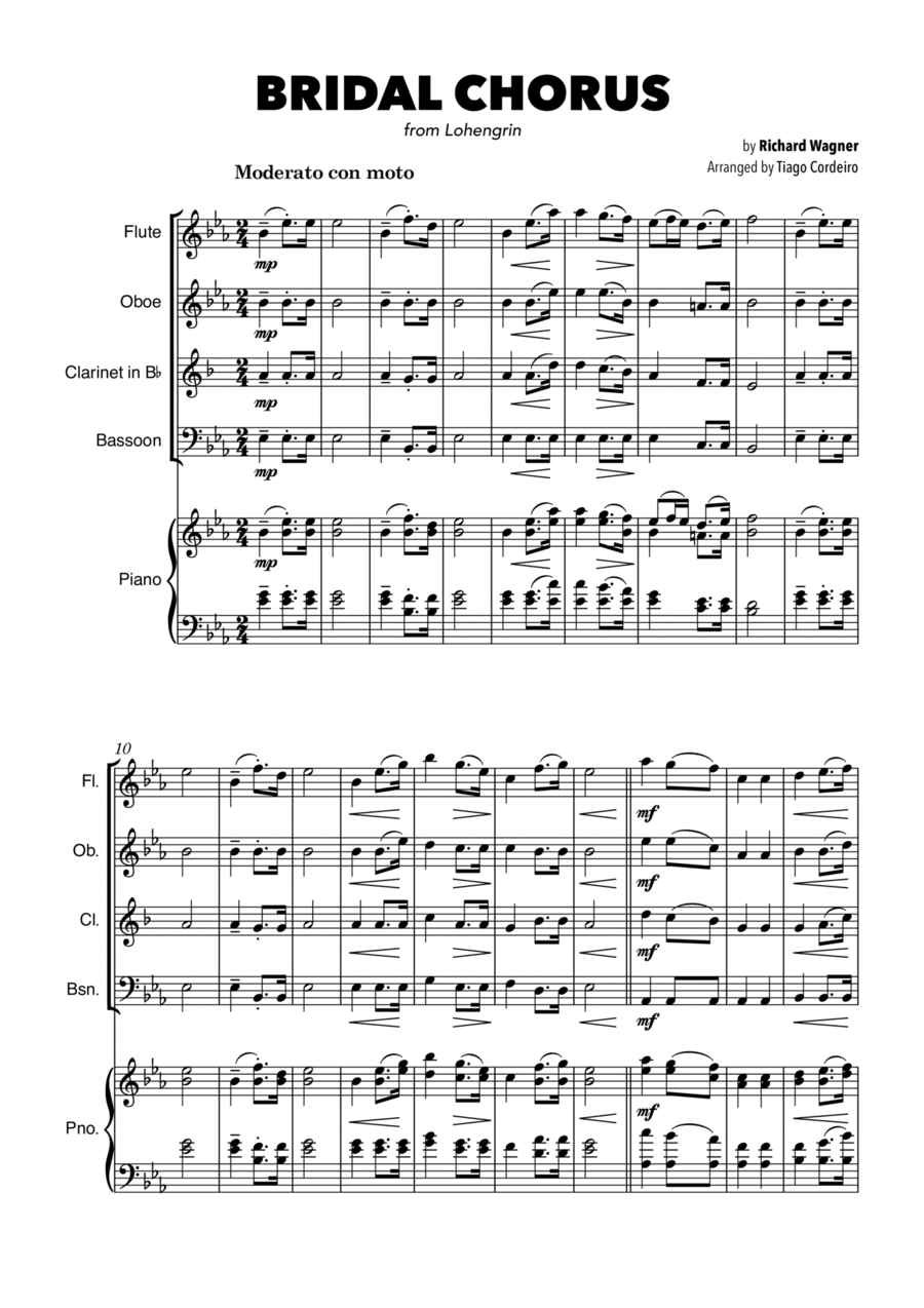 Bridal Chorus Bridal Chorus Woodwind Quartet scores gallery preview page 1