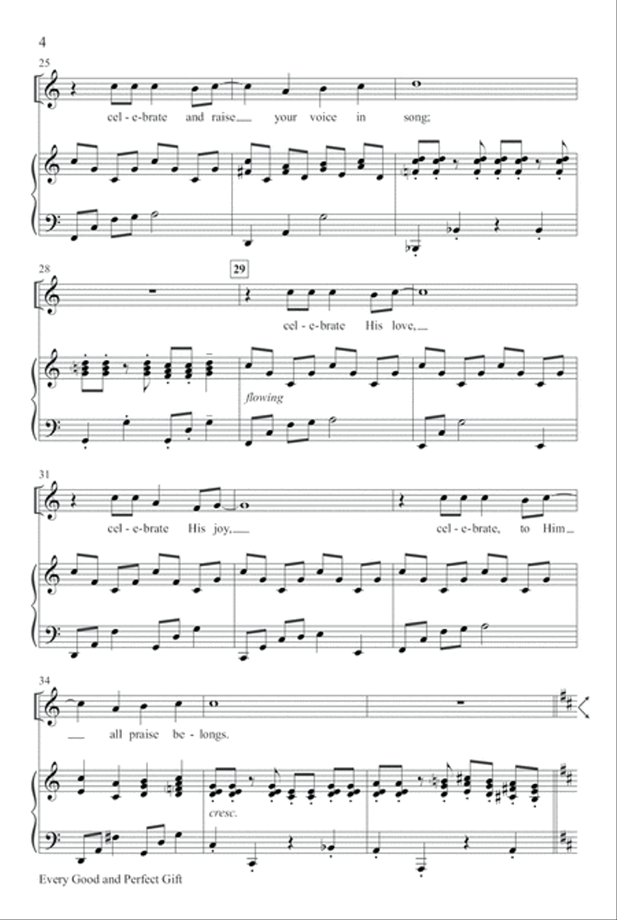 Every Good and Perfect Gift Unison Choir scores gallery preview page 4