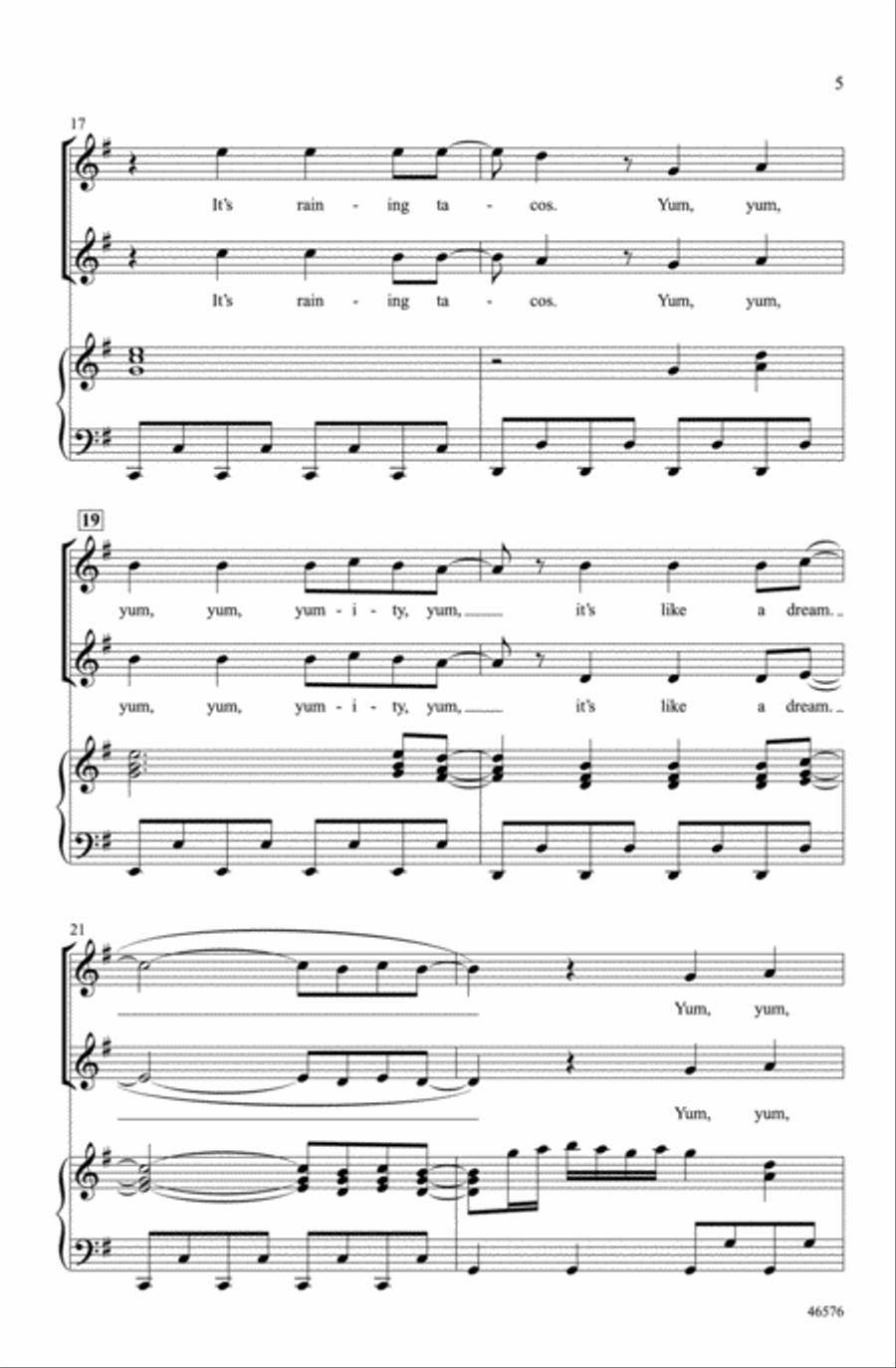 Raining Tacos Choir scores gallery preview page 4
