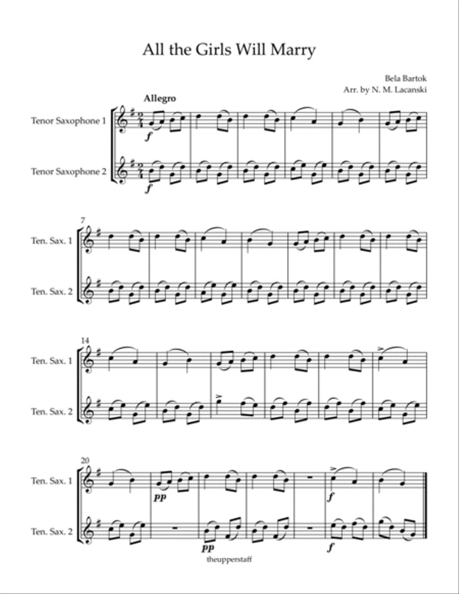 All the Girls Will Marry All the Girls Will Marry Woodwind Duet scores gallery preview page 2