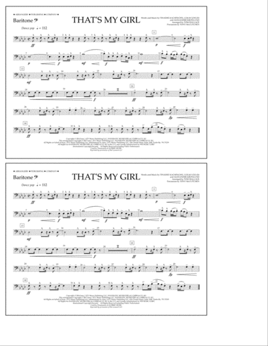 That's My Girl - Baritone B.C. Marching Band scores gallery preview page 1