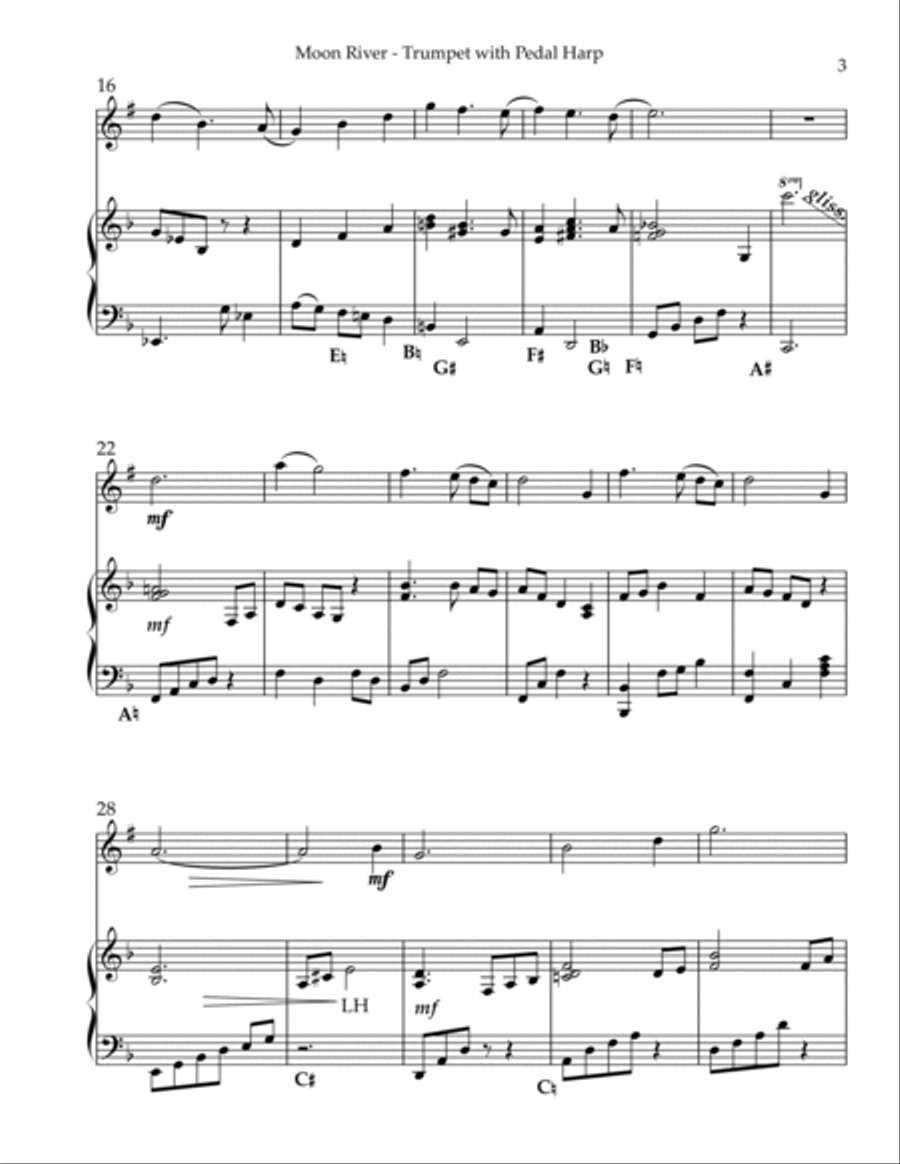 Moon River Trumpet Duet scores gallery preview page 3