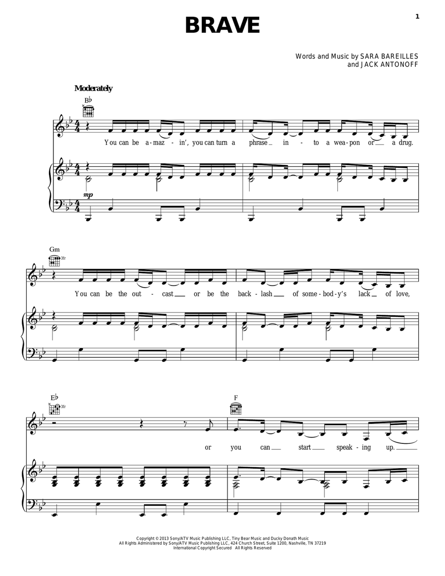 Brave Acoustic Guitar scores gallery preview page 1
