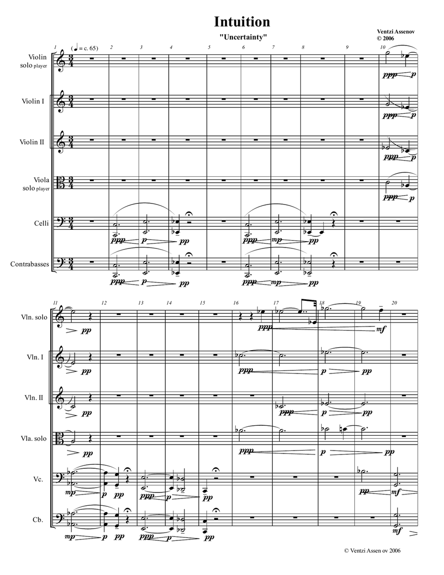 Intuition “Uncertainty” String Orchestra scores gallery preview page 2