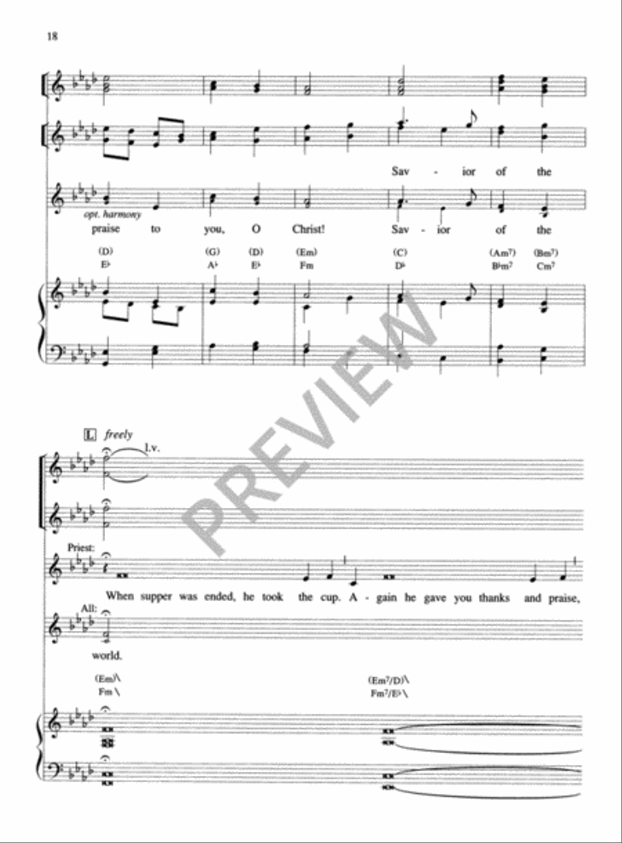 Eucharistic Prayer II - Full Score 4-Part scores gallery preview page 20