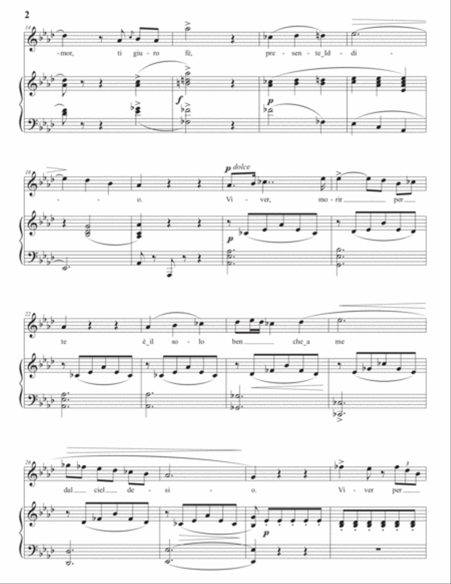 DONIZETTI: Eterno Amore e fè (transposed to A-flat major) Voice scores gallery preview page 3
