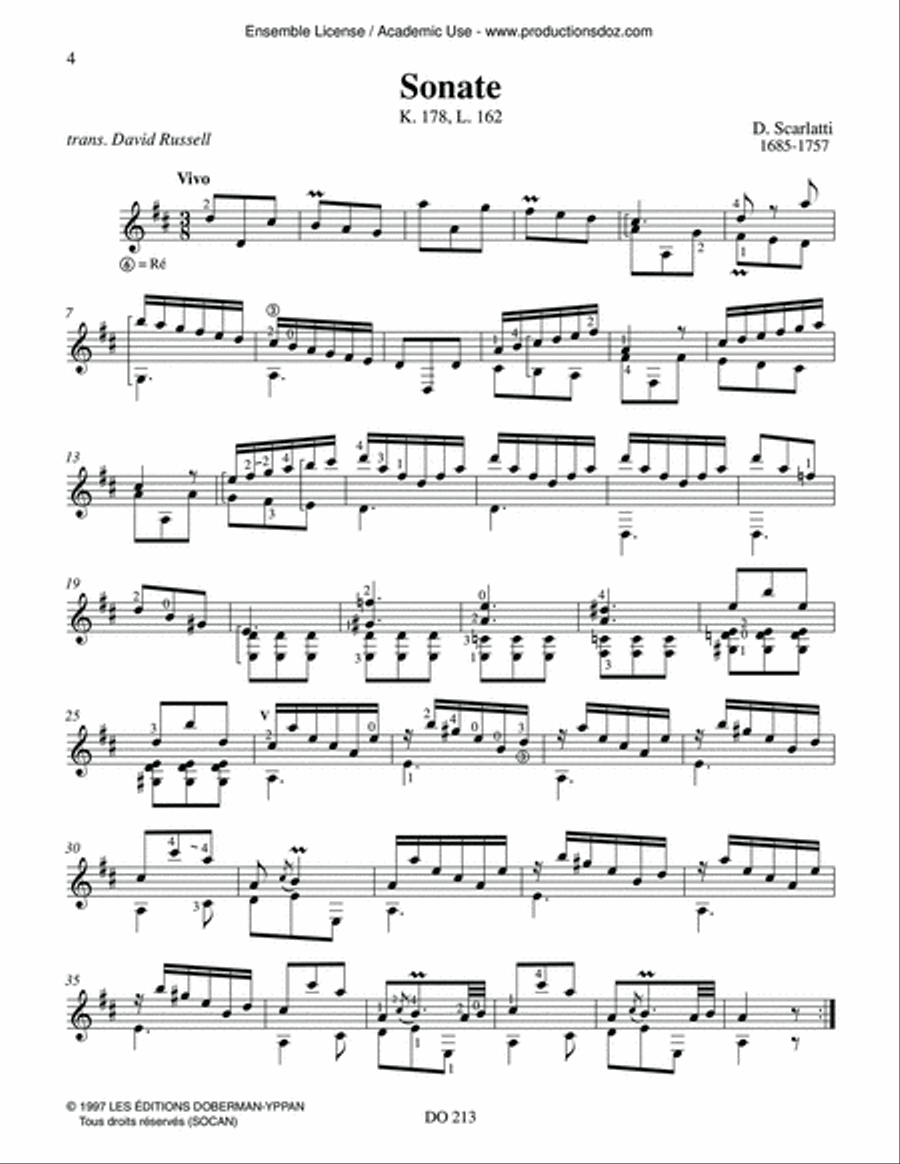 Six Sonates Classical Guitar scores gallery preview page 4