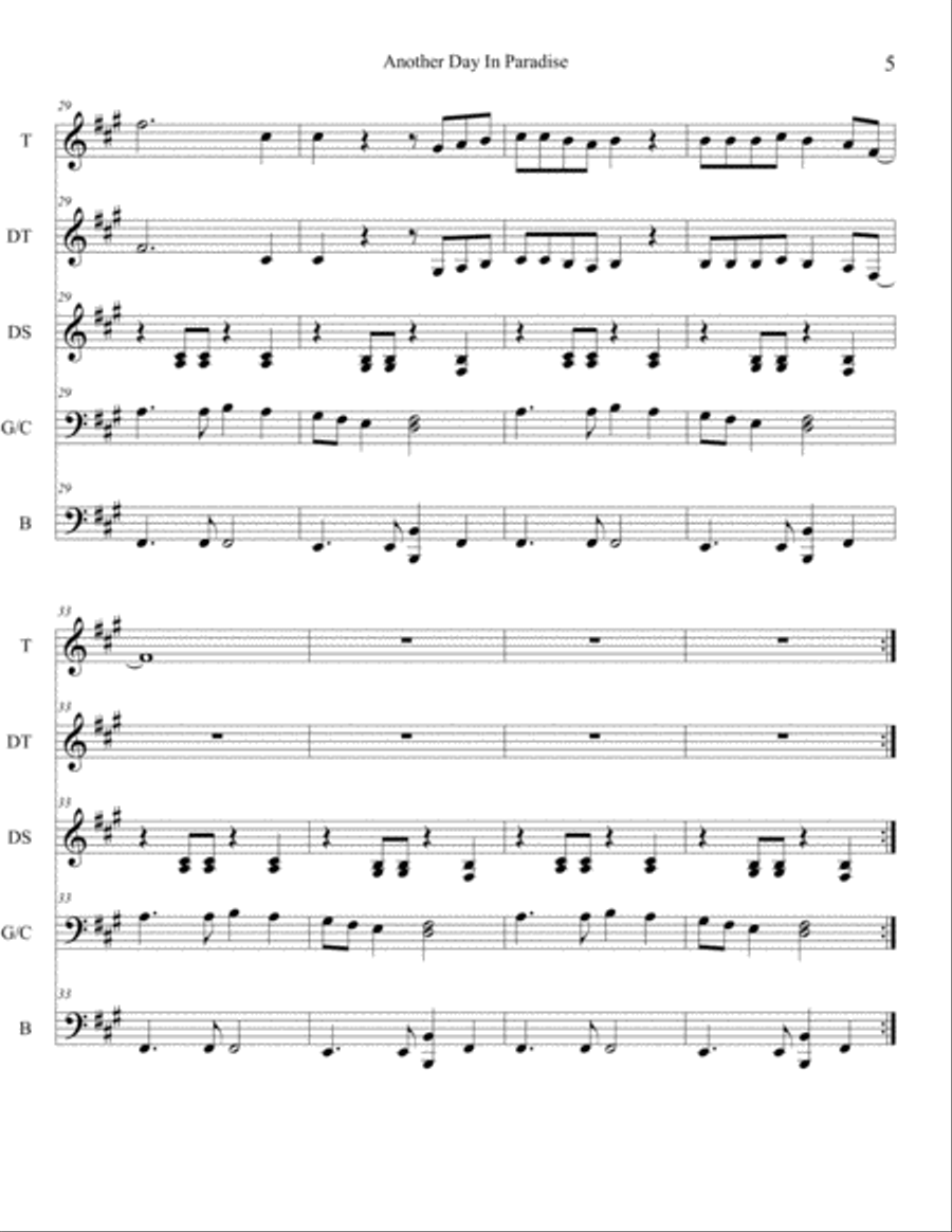 Another Day In Paradise Percussion Ensemble scores gallery preview page 5
