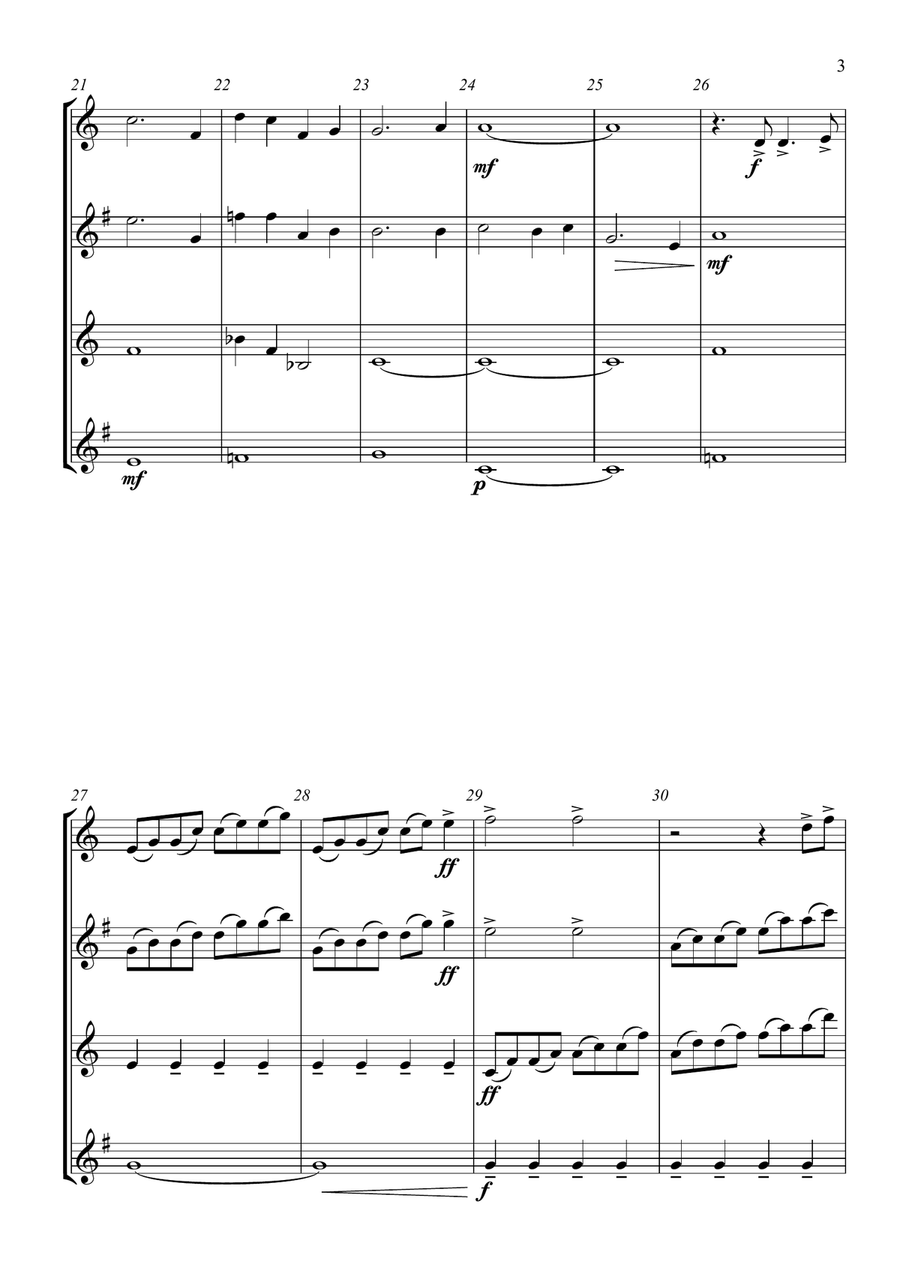 Zadok the Priest (UEFA Champions League Anthem) Woodwind Quartet scores gallery preview page 3