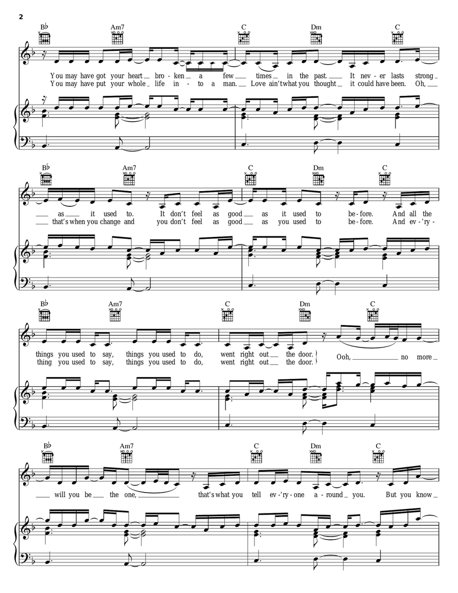 Heaven Sent Piano, Vocal, Guitar scores gallery preview page 2