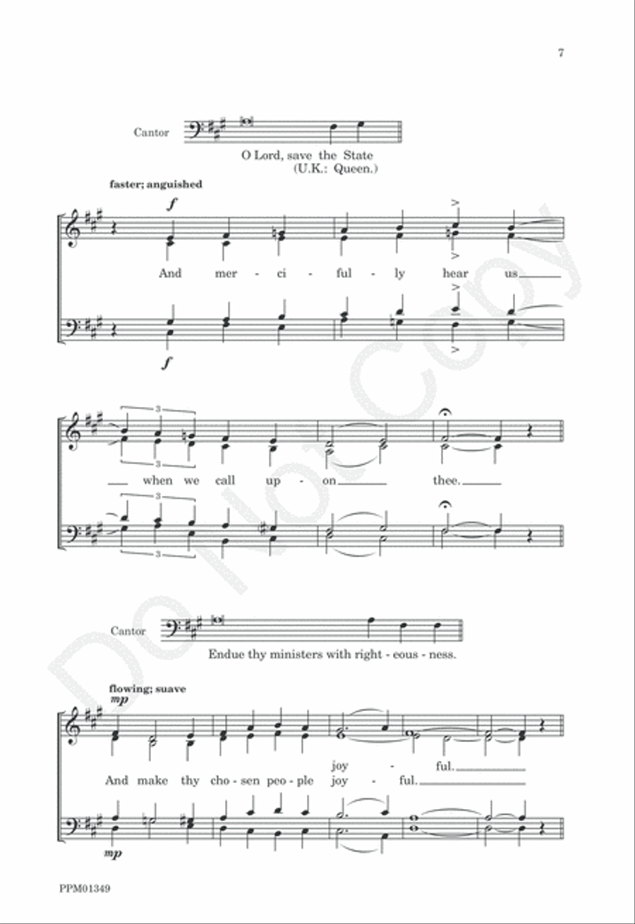 Preces and Responses from Evening Service in A 4-Part scores gallery preview page 10