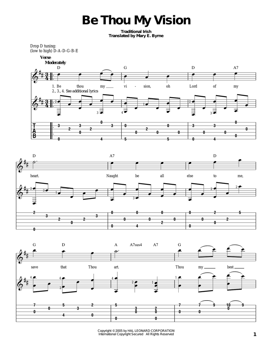 Be Thou My Vision Guitar Solo scores gallery preview page 1