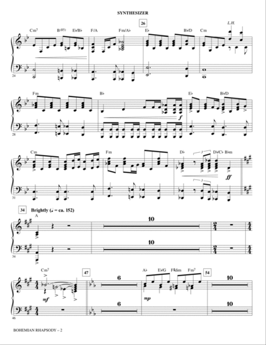 Bohemian Rhapsody (arr. Mark Brymer) - Synthesizer A Cappella scores gallery preview page 2