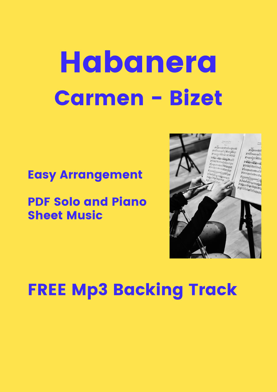 Habanera - Carmen (Bizet) + FREE Mp3 Playback + PDF Solo and Piano Sheet Music Violin Solo scores gallery preview page 1
