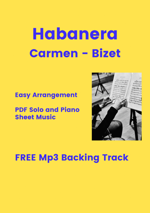 Book cover for Habanera - Carmen (Bizet) + FREE Mp3 Playback + PDF Solo and Piano Sheet Music