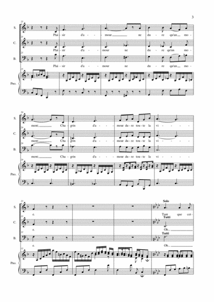 PLAISIR D'AMOUR - Arr. for SAB Choir and Piano image number null