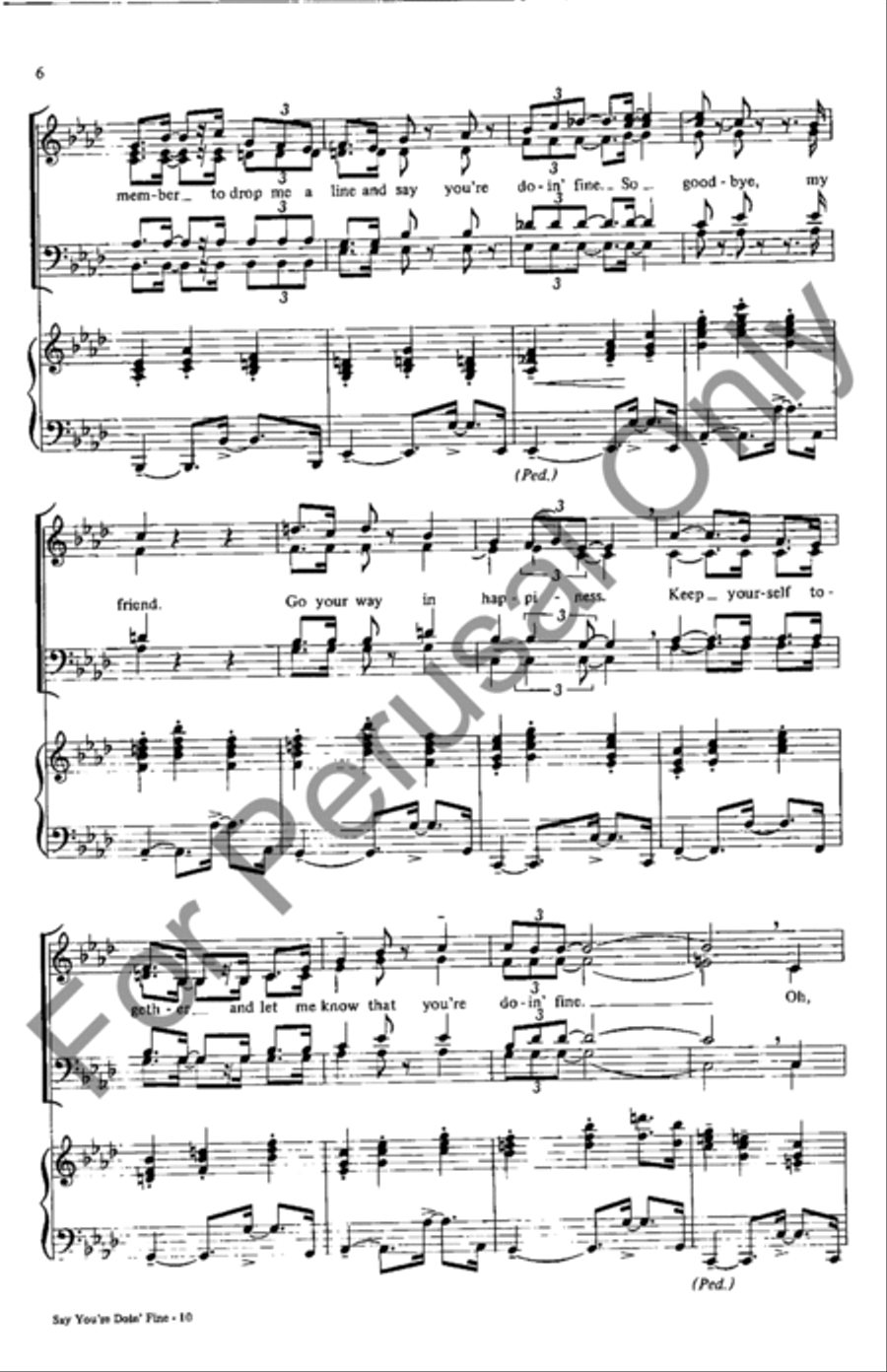 Say You're Doin' Fine 4-Part scores gallery preview page 6