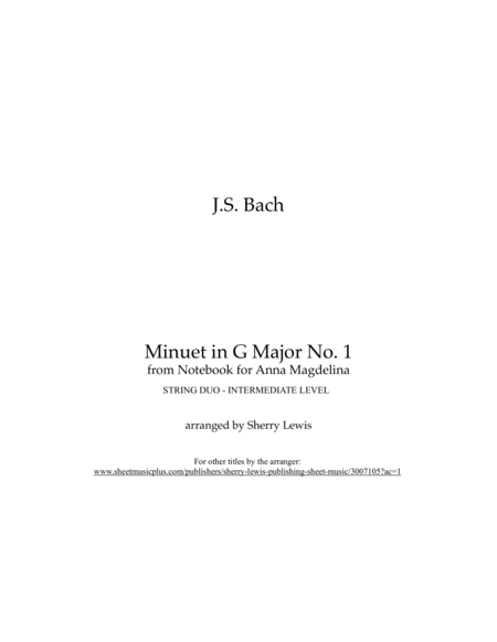 Minuet in G No. 1 by J.S. Bach from Notebook of Anna Magdalena image number null