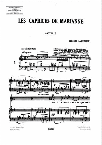 Caprices De Marianne Chant Et Piano