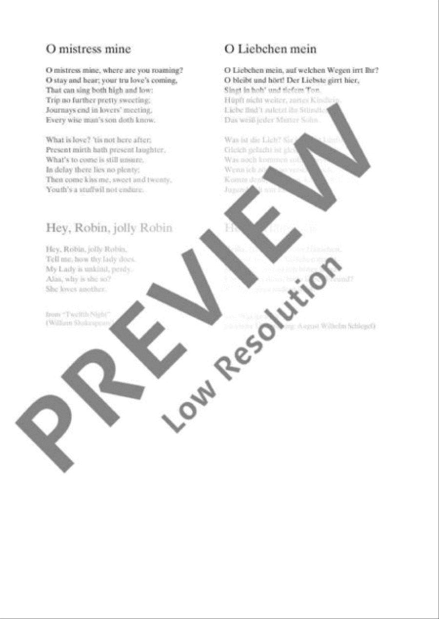 Seven Songs from Shakespeare's Comedies 4-Part scores gallery preview page 3