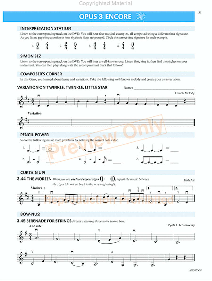 Measures of Success for String Orchestra-Violin Book 1 Chamber Orchestra scores gallery preview page 34